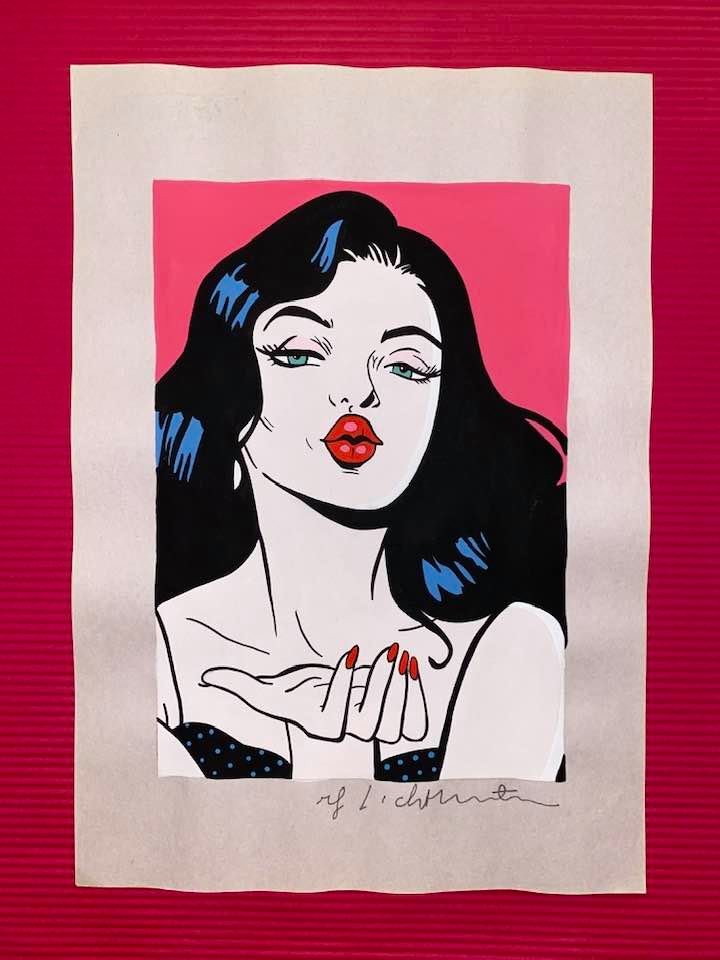The Style of Roy Lichtenstein Drawing: The Style of Roy Lichtenstein drawing on Paper.Size 11 1/2 x 8 1/4. Roy Fox Lichtenstein (October 27, 1923 - September 29, 1997) was an American pop artist. During the 1960s, along with Andy Warhol, J