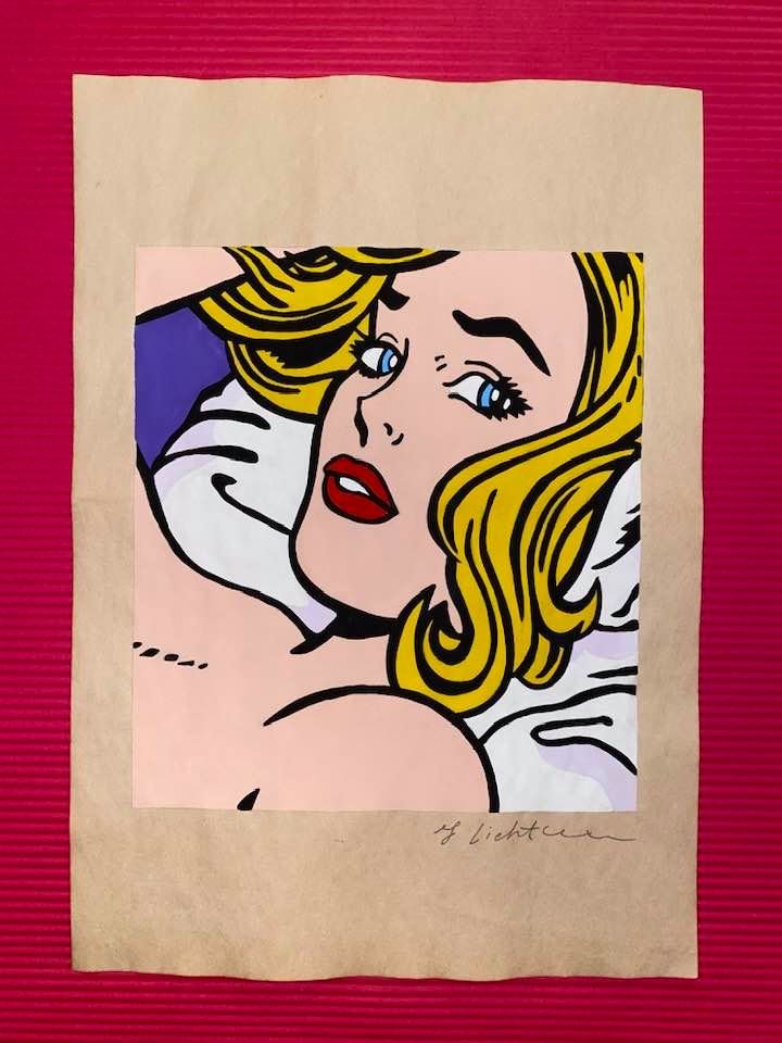The Style of Roy Lichtenstein Drawing: The Style of Roy Lichtenstein drawing on Paper.Size 11 1/2 x 8 1/4. Roy Fox Lichtenstein (October 27, 1923 - September 29, 1997) was an American pop artist. During the 1960s, along with Andy Warhol, J