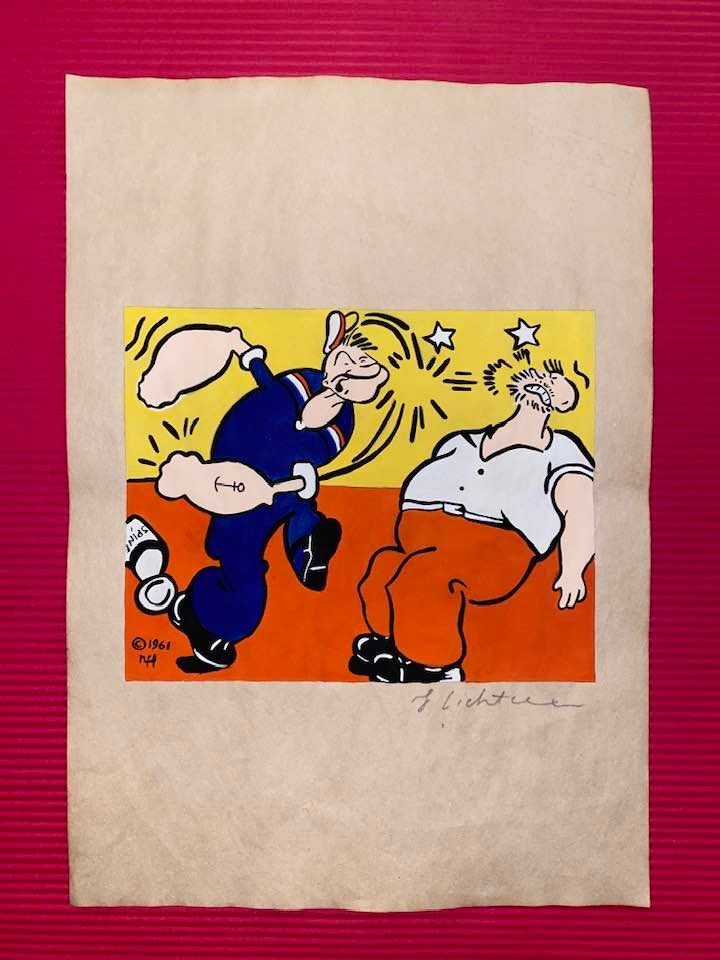 The Style of Roy Lichtenstein Drawing: The Style of Roy Lichtenstein drawing on Paper.Size 11 1/2 x 8 1/4. Roy Fox Lichtenstein (October 27, 1923 - September 29, 1997) was an American pop artist. During the 1960s, along with Andy Warhol, J