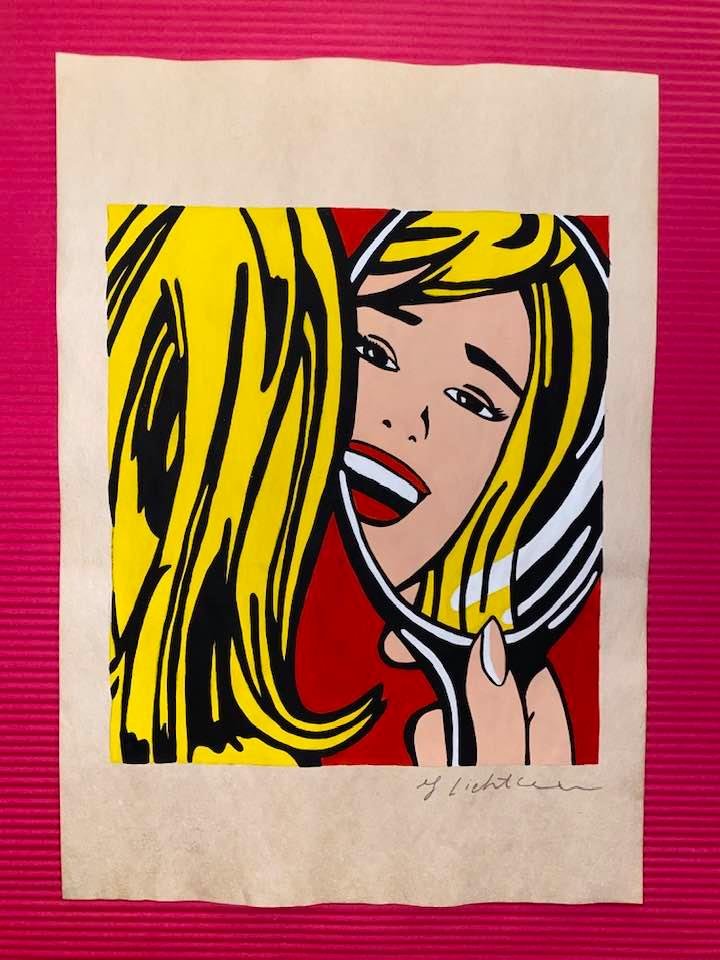 The Style of Roy Lichtenstein Drawing: The Style of Roy Lichtenstein drawing on Paper.Size 11 1/2 x 8 1/4. Roy Fox Lichtenstein (October 27, 1923 - September 29, 1997) was an American pop artist. During the 1960s, along with Andy Warhol, J