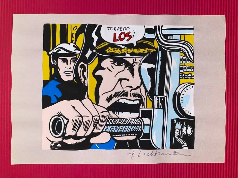 The Style of Roy Lichtenstein Drawing: The Style of Roy Lichtenstein drawing on Paper.Size 11 1/2 x 8 1/4. Roy Fox Lichtenstein (October 27, 1923 - September 29, 1997) was an American pop artist. During the 1960s, along with Andy Warhol, J