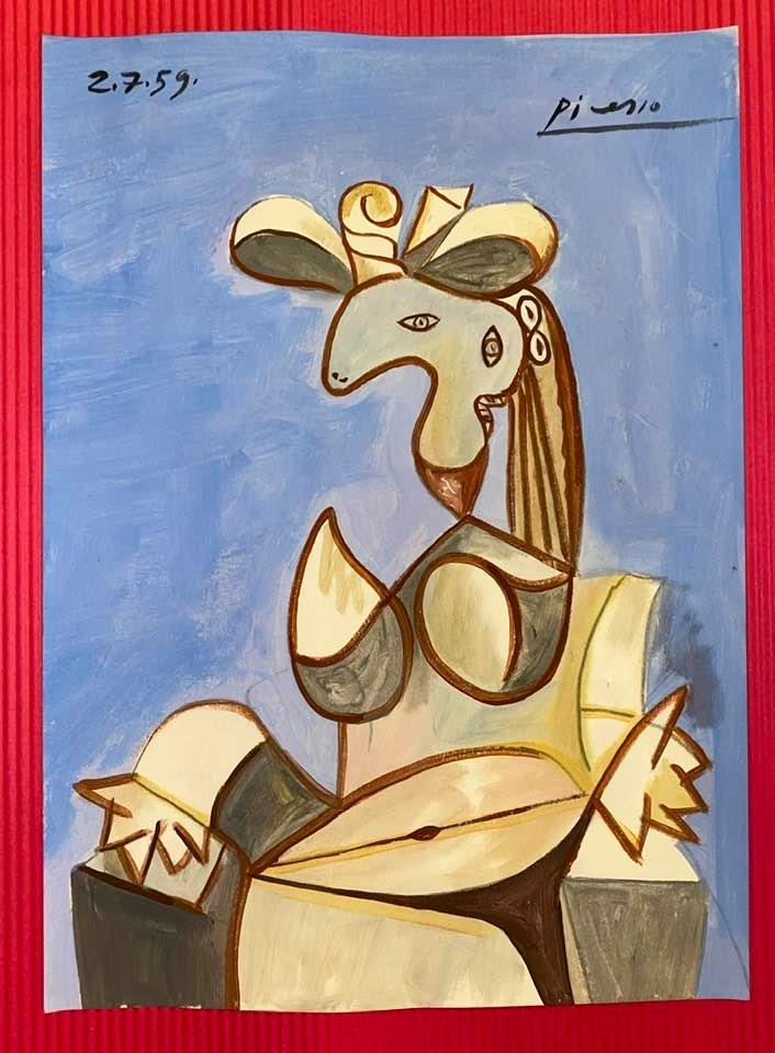 Pablo Picasso Drawing On Paper (In the Style of) (1 of 2)