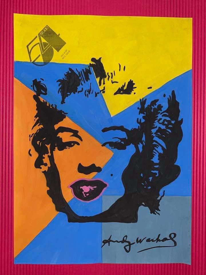 Andy Warhol Drawing On Paper (In the Style Of): In the style of Andy Warhol Drawing on paper 12 x 8 1/2 in. (Pittsburgh; August 6, 1928 - New York; February 22, 1987), commonly known as Andy Warhol, was an American plastic artist and filmmaker who 