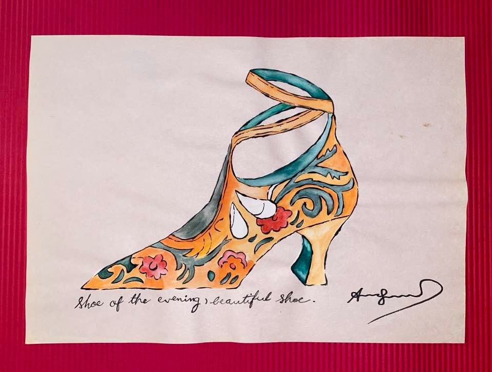 Andy Warhol Drawing On Paper (In the Style Of): In the style of Andy Warhol Drawing on paper 11 1/2 x 8 1/4 in. (Pittsburgh; August 6, 1928 - New York; February 22, 1987), commonly known as Andy Warhol, was an American plastic artist and filmmaker 