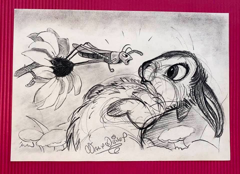 Walt Disney Drawing On Paper (In the Style Of) (1 of 2)