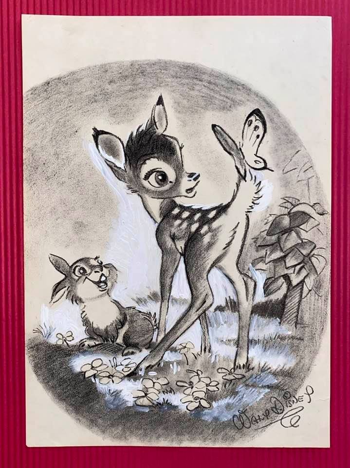 Walt Disney Drawing On Paper (In the Style Of) (1 of 2)