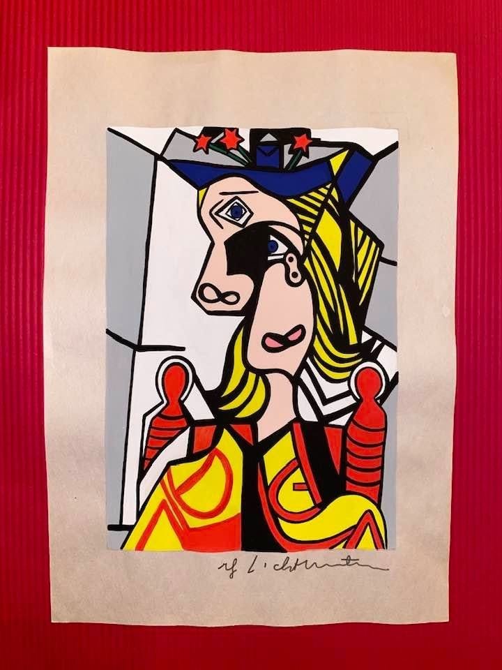 The Style of Roy Lichtenstein Drawing: The Style of Roy Lichtenstein drawing on Paper.Size 11 1/2 x 8 1/4. Roy Fox Lichtenstein (October 27, 1923 - September 29, 1997) was an American pop artist. During the 1960s, along with Andy Warhol, J