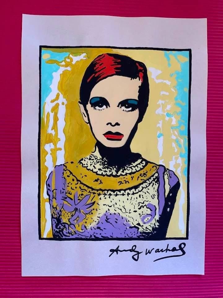 Andy Warhol Drawing On Paper (In the Style Of) (1 of 2)