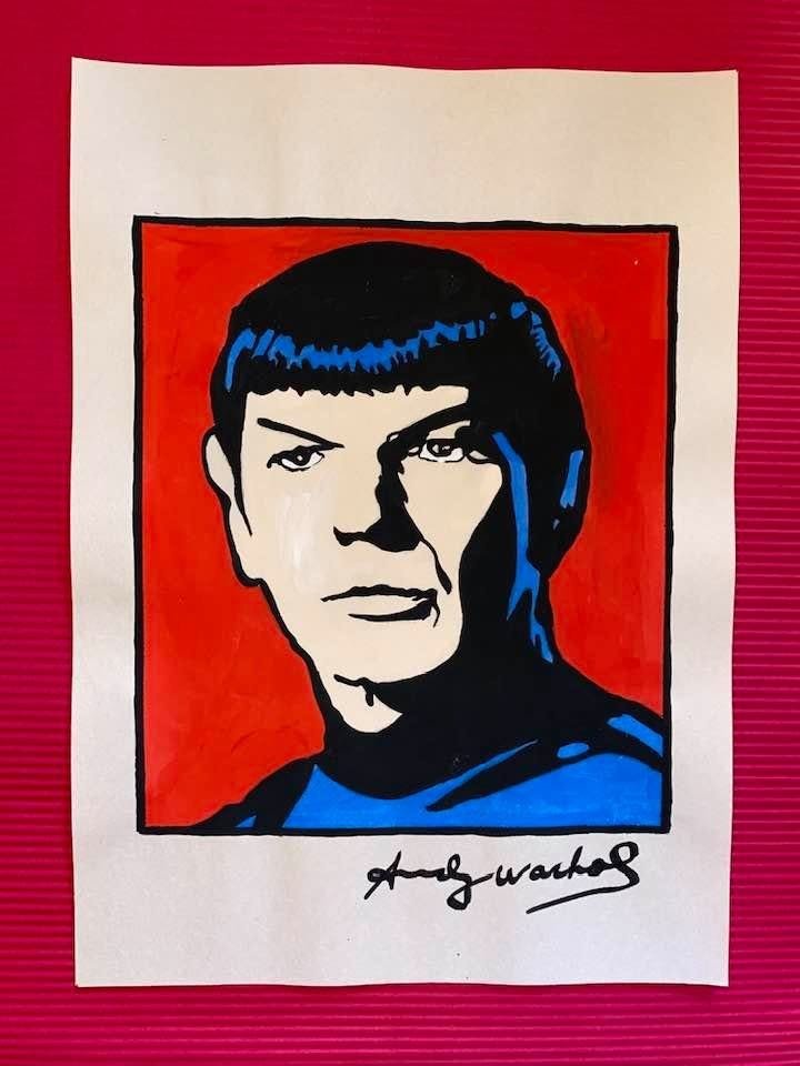 Andy Warhol Drawing On Paper (In the Style Of): In the style of Andy Warhol Drawing on paper 12 x 8 1/2 in. (Pittsburgh; August 6, 1928 - New York; February 22, 1987), commonly known as Andy Warhol, was an American plastic artist and filmmaker who 