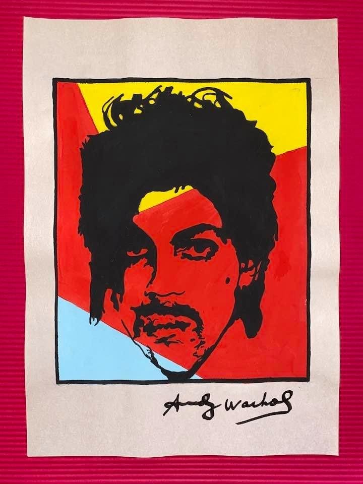 Andy Warhol Drawing On Paper (In the Style Of): In the style of Andy Warhol Drawing on paper 12 x 8 1/2 in. (Pittsburgh; August 6, 1928 - New York; February 22, 1987), commonly known as Andy Warhol, was an American plastic artist and filmmaker who 