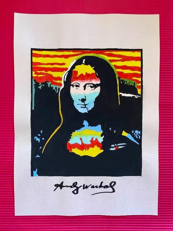 Andy Warhol Drawing On Paper (In the Style Of): In the style of Andy Warhol Drawing on paper 12 x 8 1/2 in. (Pittsburgh; August 6, 1928 - New York; February 22, 1987), commonly known as Andy Warhol, was an American plastic artist and filmmaker who 