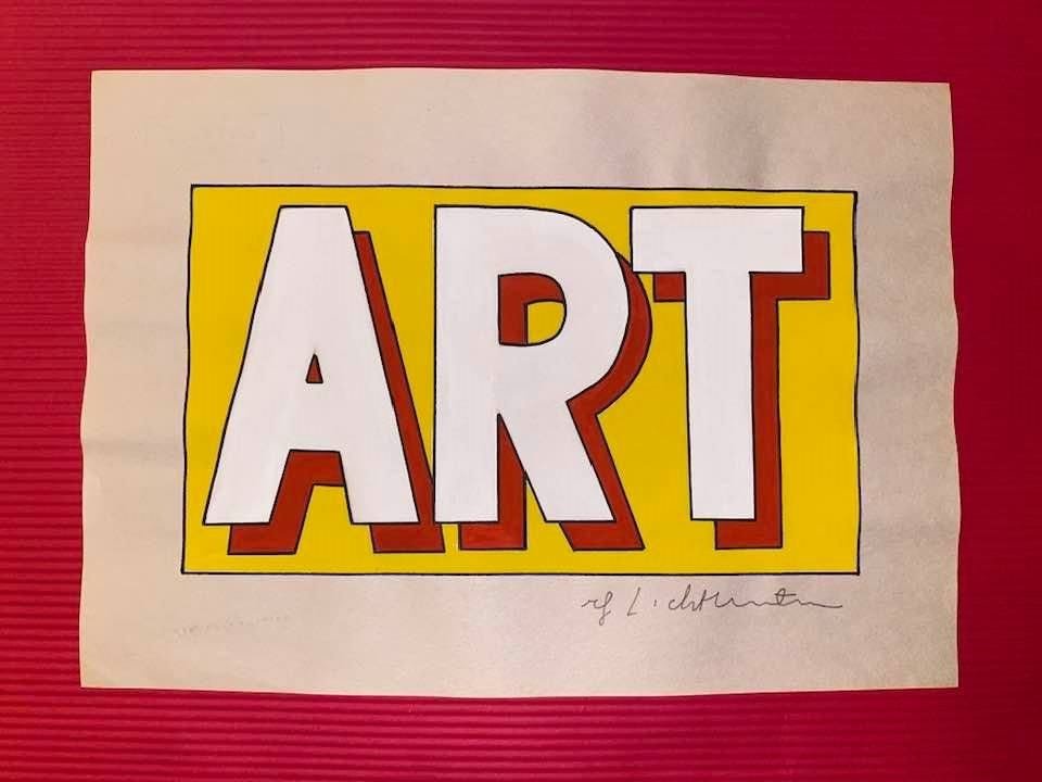 The Style of Roy Lichtenstein Drawing: The Style of Roy Lichtenstein drawing on Paper.Size 11 1/2 x 8 1/4. Roy Fox Lichtenstein (October 27, 1923 - September 29, 1997) was an American pop artist. During the 1960s, along with Andy Warhol, J