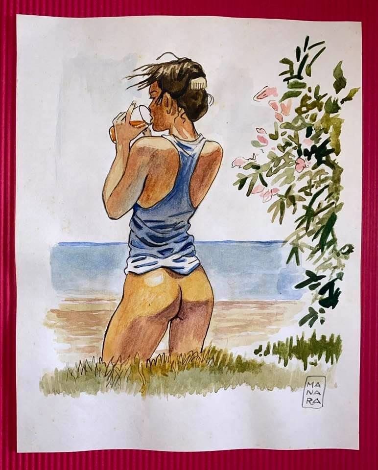 Milo Manara Drawing On Paper (In the Style Of): In the style of Milo Manara Drawing on paper 9 3/4 x 8 in. Milo Manara is an Italian comic book artist and writer with a penchant for the erotic. His work is prized by comic art collectors, and on the