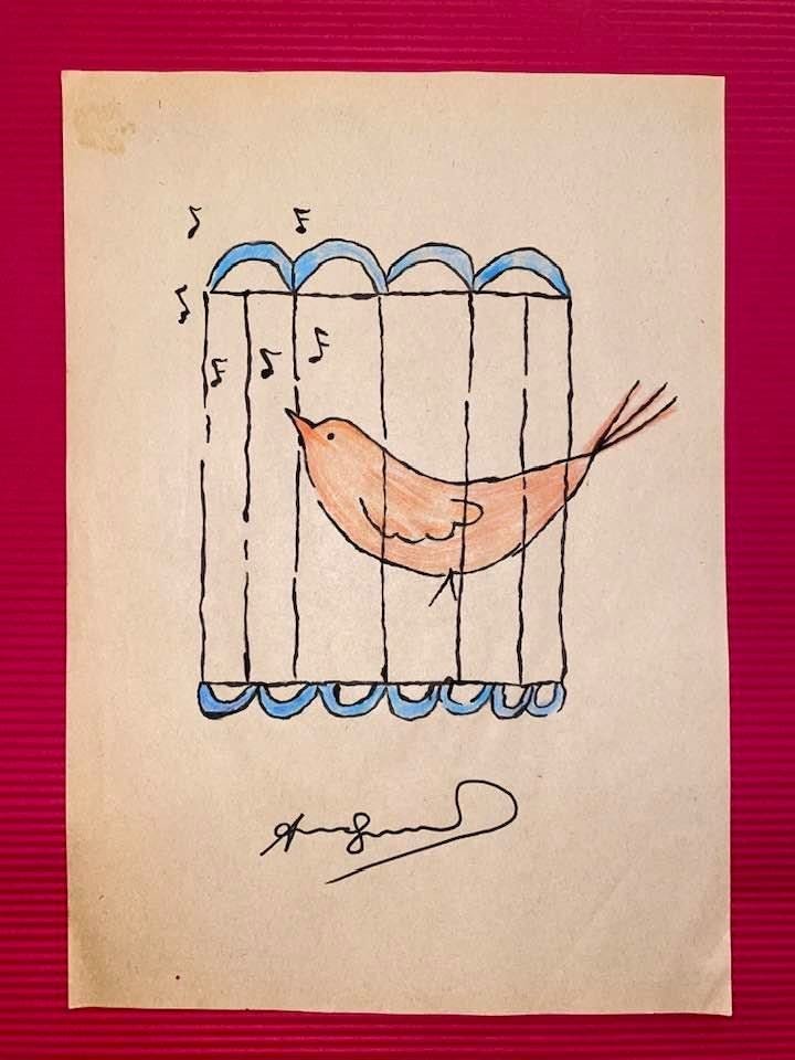 Andy Warhol Drawing On Paper (In the Style Of): In the style of Andy Warhol Drawing on paper 11 1/2 x 8 1/4 in. (Pittsburgh; August 6, 1928 - New York; February 22, 1987), commonly known as Andy Warhol, was an American plastic artist and filmmaker 