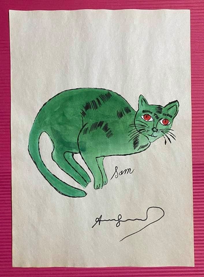 Andy Warhol Drawing On Paper (In the Style Of): In the style of Andy Warhol Drawing on paper 11 1/2 x 8 in. (Pittsburgh; August 6, 1928 - New York; February 22, 1987), commonly known as Andy Warhol, was an American plastic artist and filmmaker who 