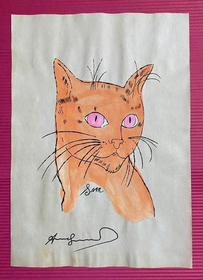 Andy Warhol Drawing On Paper (In the Style Of): In the style of Andy Warhol Drawing on paper 11 1/2 x 8 in. (Pittsburgh; August 6, 1928 - New York; February 22, 1987), commonly known as Andy Warhol, was an American plastic artist and filmmaker who 