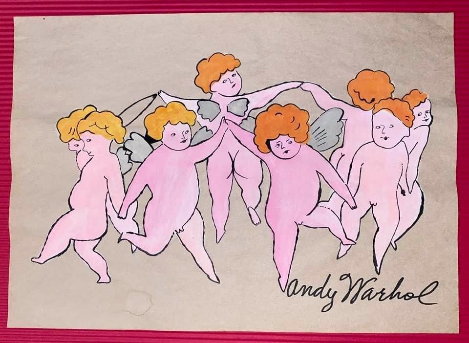 Andy Warhol Drawing On Paper (In the Style Of): In the style of Andy Warhol Drawing on paper 12 x 8 1/2 in. (Pittsburgh; August 6, 1928 - New York; February 22, 1987), commonly known as Andy Warhol, was an American plastic artist and filmmaker who 