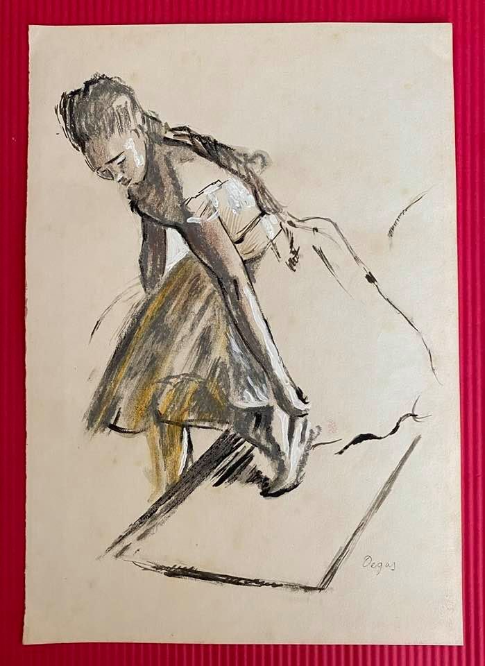 Edgar Degas drawing, Signed- in the style of (1 of 2)
