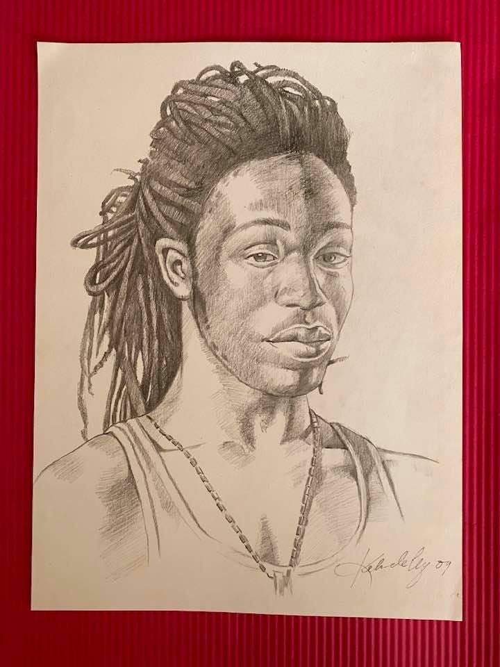 Kehinde Wiley Drawing On Paper (In the Style of) (1 of 2)