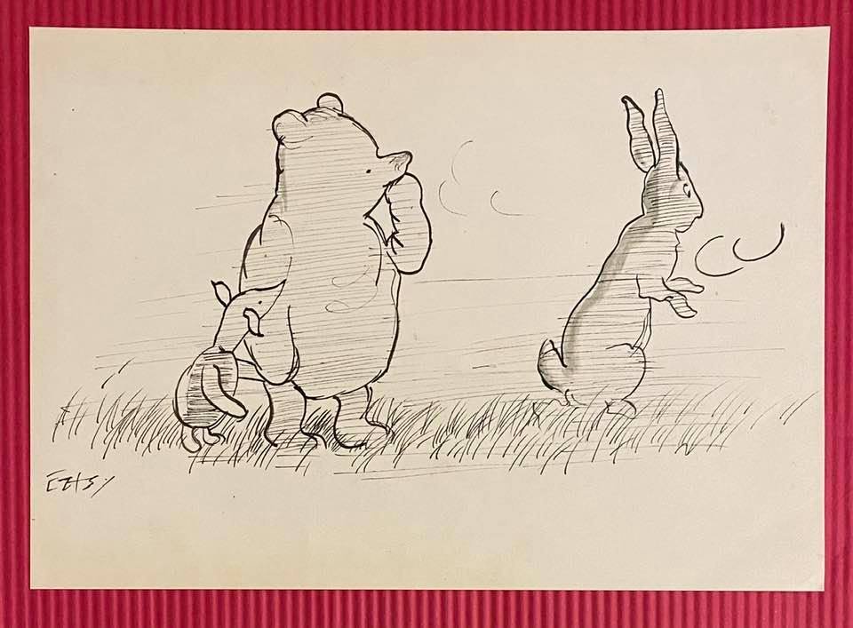 Ernest Howard Shepard Drawing On Paper (In the Style Of (1 of 2)