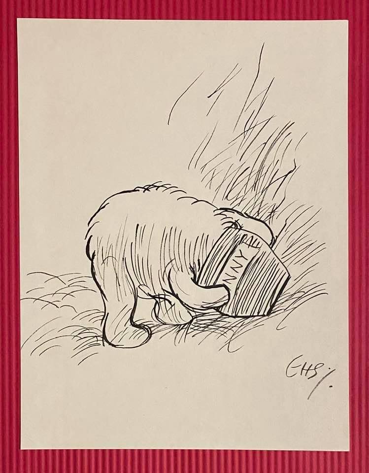 Ernest Howard Shepard Drawing On Paper (In the Style Of (1 of 2)