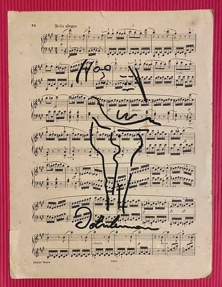 John Lennon Drawing On Paper (In the Style Of) (1 of 2)