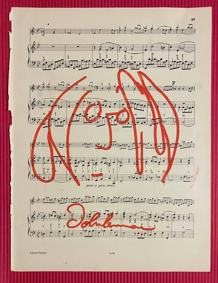 John Lennon Drawing On Paper (In the Style Of) (1 of 2)