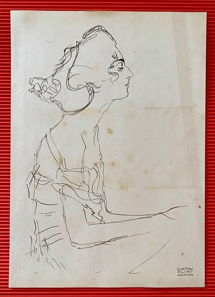 Gustav Klimt Drawing on Paper (in the style of) (1 of 2)