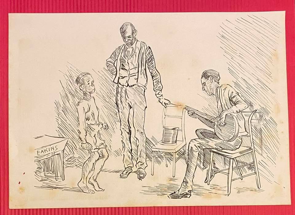 Thomas Eakins drawing (In the Style of): Thomas Eakins studied at the Jean-LÃƒÆ’Ã‚Â©on GÃƒÂ¯Ã‚Â¿½rÃƒÂ¯Ã‚Â¿½me and LÃƒÆ’Ã‚Â©on Bonnat School of Fine Arts between 1866 and 1868. He later trav