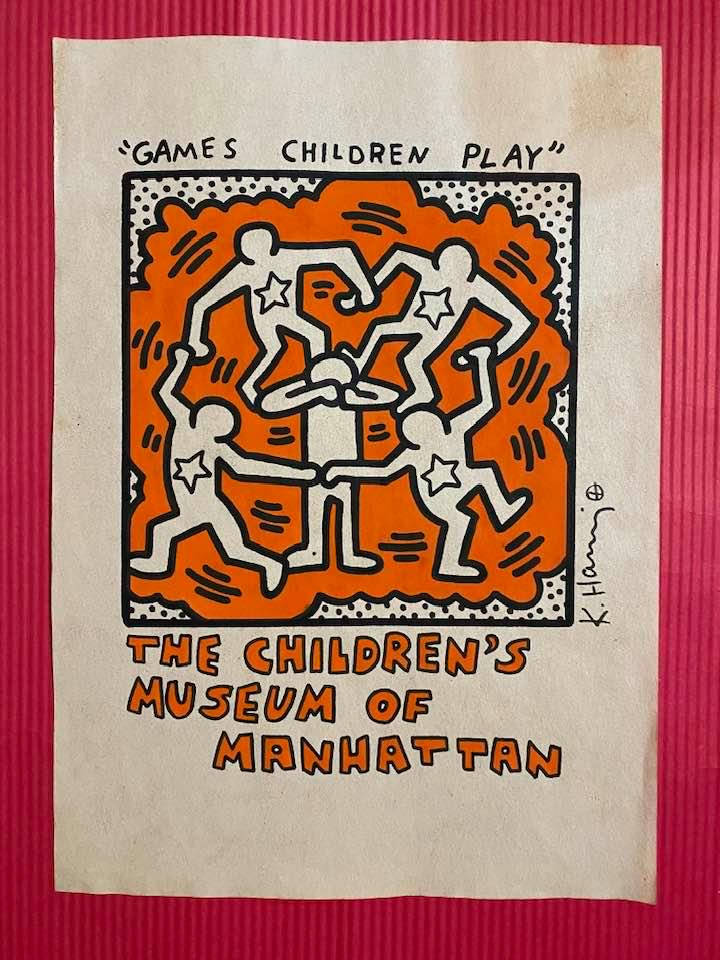 Keith Haring mixed media drawing (in the style of): In the style of Keith Haring Drawing on paper 11 3/4 x 8 1/4 in. Keith Haring was born in 1958 in Reading, Pennsylvania, and grew up in Kutztown, a nearby town. He died in New York in 1990. ... In 198