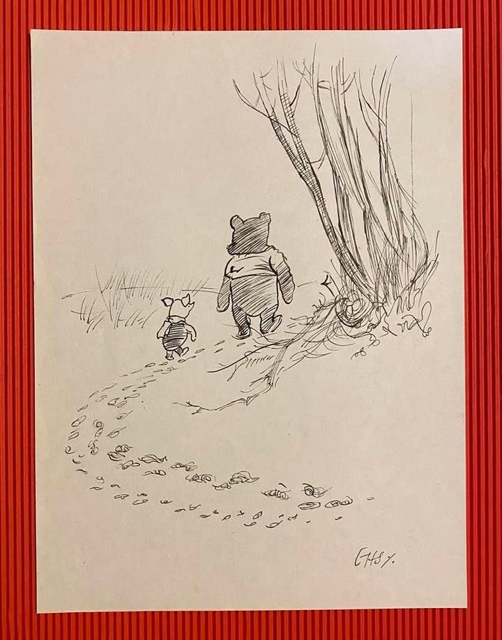 ERNEST HOWARD SHEPARD DRAWING ON PAPER (IN THE STYLE OF (1 of 2)