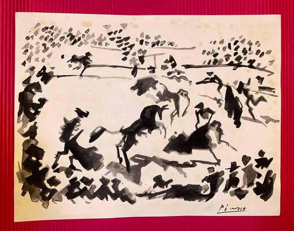 Pablo Picasso Drawing On Paper (In the Style of): In the style of Pablo Picasso Drawing on paper 10 1/2 x 8 in. Pablo Picasso, France; April 8, 1973), known as Pablo Picasso, was a Spanish painter and sculptor, creator, along with Georges Braque and 