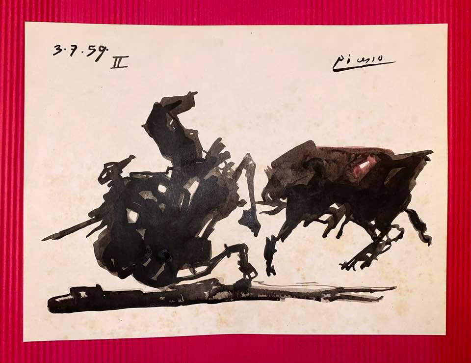 Pablo Picasso Drawing On Paper (In the Style of): In the style of Pablo Picasso Drawing on paper 10 1/4 x 7 3/4 in. Pablo Picasso, France; April 8, 1973), known as Pablo Picasso, was a Spanish painter and sculptor, creator, along with Georges Braque 
