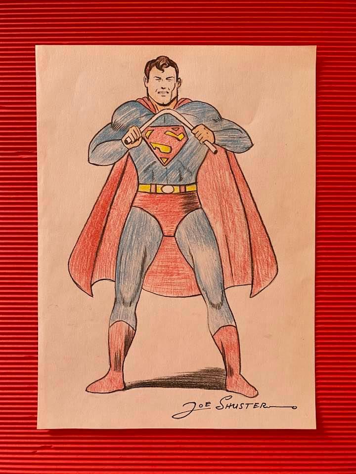 JOE SHUSTER (1914-1992) IN THE STYLE OF: Joe Shuster (Canadian-American, 1914-1992) was best known for co-creating the Superman character along with the writer Jerry Siegel (American, 1914-1996). He is a member of the Will Eisner Comic Book