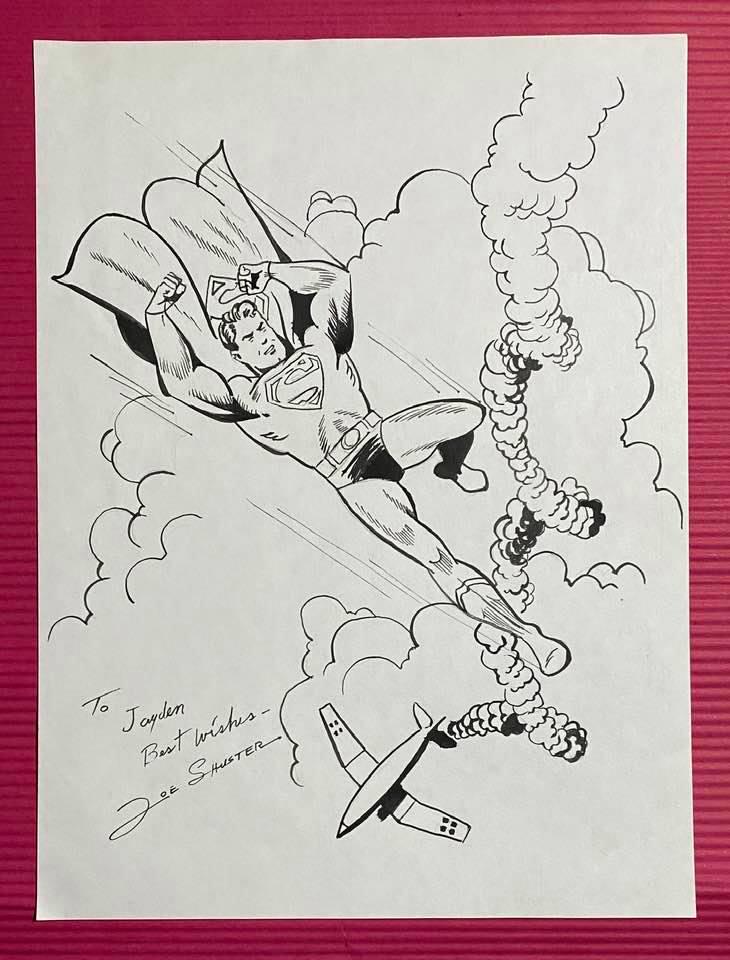 JOE SHUSTER (1914-1992) IN THE STYLE OF: Joe Shuster (Canadian-American, 1914-1992) was best known for co-creating the Superman character along with the writer Jerry Siegel (American, 1914-1996). He is a member of the Will Eisner Comic Book