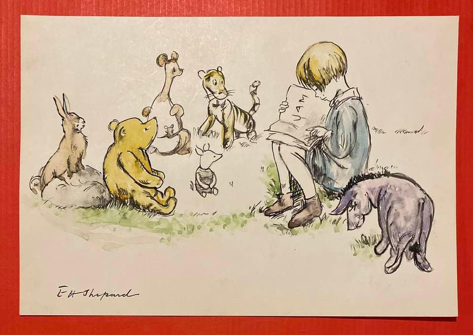 Ernest Howard Shepard Drawing On Paper (In the Style Of (1 of 2)