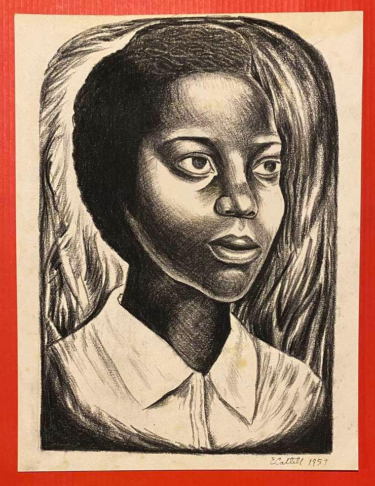 ELIZABETH CATLETT DRAWING ON PAPER (IN THE STYLE OF): Elizabeth Catlett Mora (Washington D.C., April 15, 1915 - Cuernavaca, April 2, 2012) was a Mexican-born African-American sculptor and printmaker. ... In 1947 she married Mexican artist Francisco Mora,