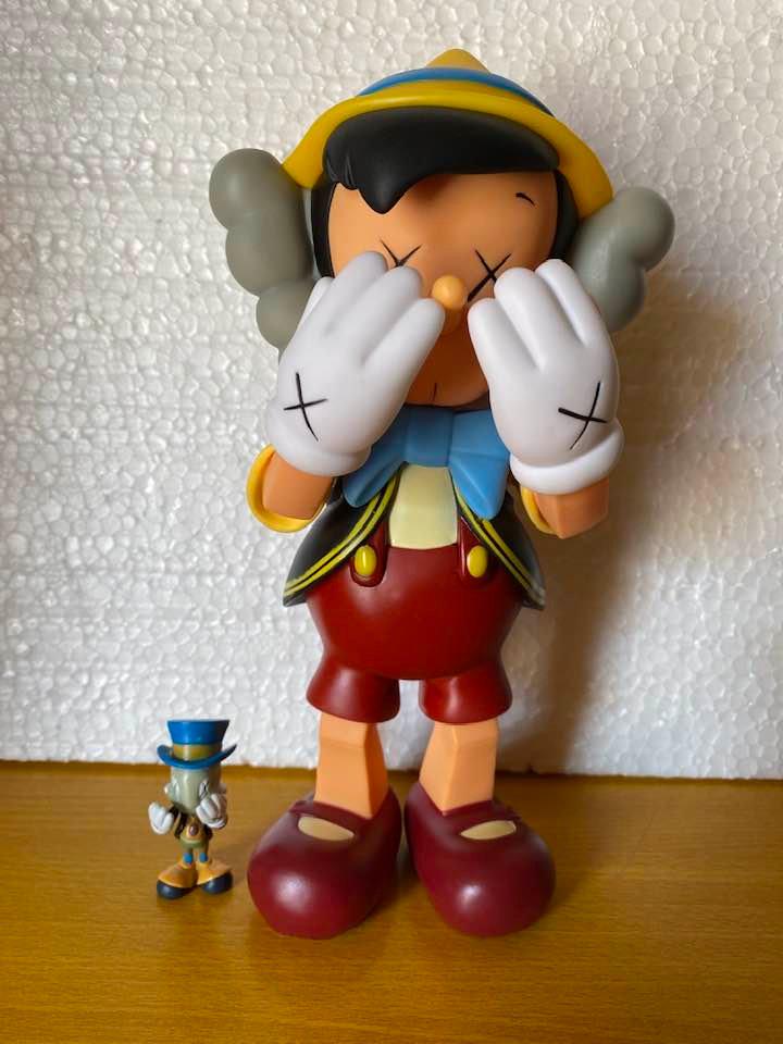 Disney Pinocchio & Jiminy Cricket Dolls after KAWS (1 of 6)