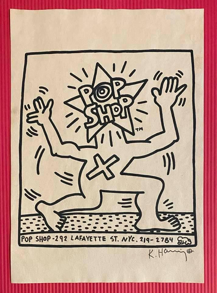 Keith Haring mixed media drawing (in the style of): In the style of Keith Haring Drawing on paper 11 3/4 x 8 1/4 in. Keith Haring was born in 1958 in Reading, Pennsylvania, and grew up in Kutztown, a nearby town. He died in New York in 1990. ... In 198
