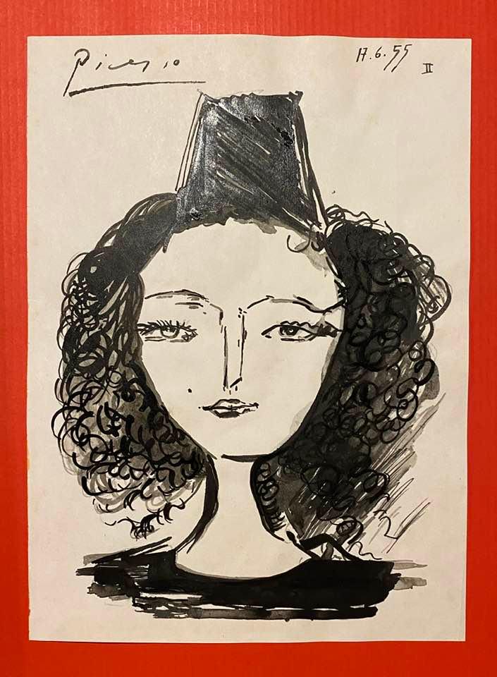 Pablo Picasso Drawing On Paper (In the Style of): In the style of Pablo Picasso Drawing on paper 10 1/2 x 7 1/2 in. Pablo Picasso, France; April 8, 1973), known as Pablo Picasso, was a Spanish painter and sculptor, creator, along with Georges Braque 