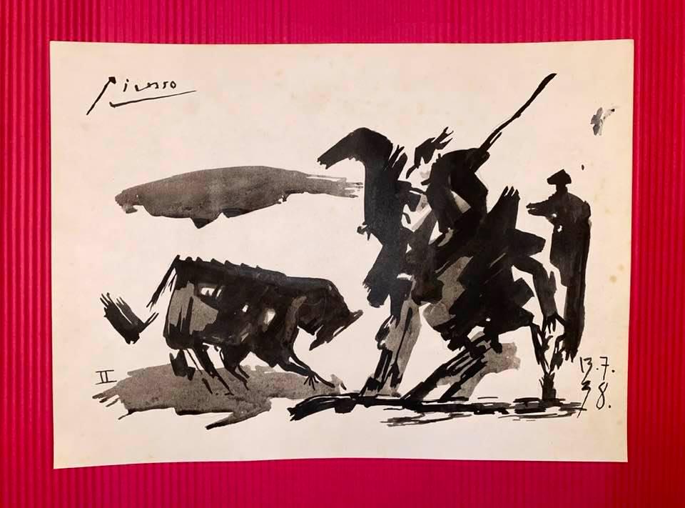 Pablo Picasso Drawing On Paper (In the Style of): In the style of Pablo Picasso Drawing on paper 10 1/4 x 7 1/2 in. Pablo Picasso, France; April 8, 1973), known as Pablo Picasso, was a Spanish painter and sculptor, creator, along with Georges Braque 