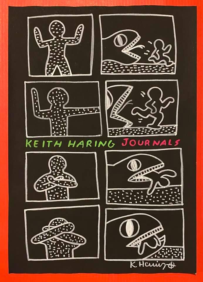 Keith Haring mixed media drawing (in the style of): In the style of Keith Haring Drawing on paper 11 3/4 x 8 1/4 in. Keith Haring was born in 1958 in Reading, Pennsylvania, and grew up in Kutztown, a nearby town. He died in New York in 1990. ... In 198