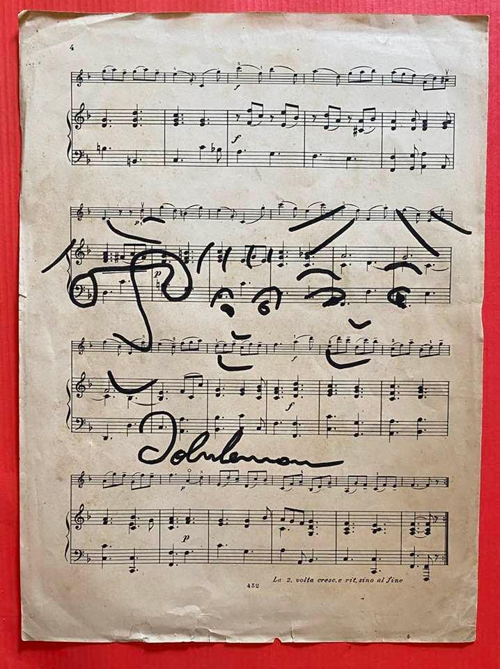 John Lennon Drawing On Paper (In the Style Of) (1 of 2)