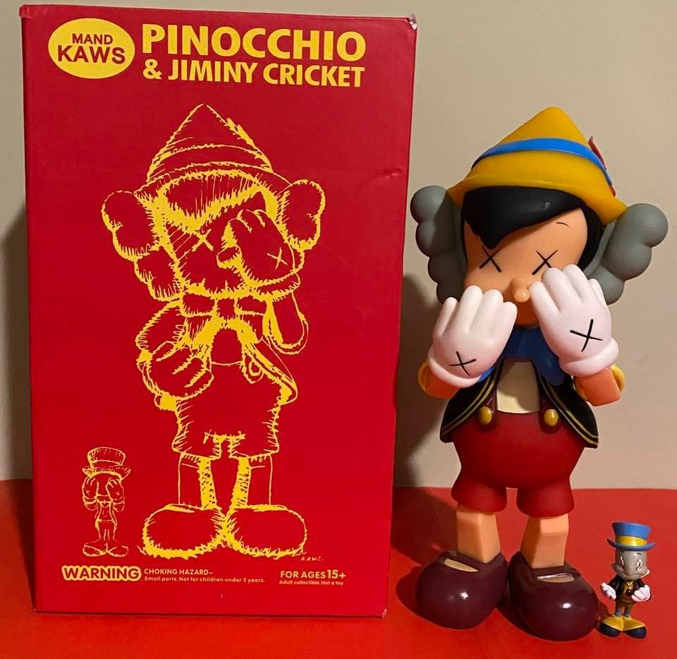 Disney Pinocchio & Jiminy Cricket Dolls after KAWS (1 of 7)
