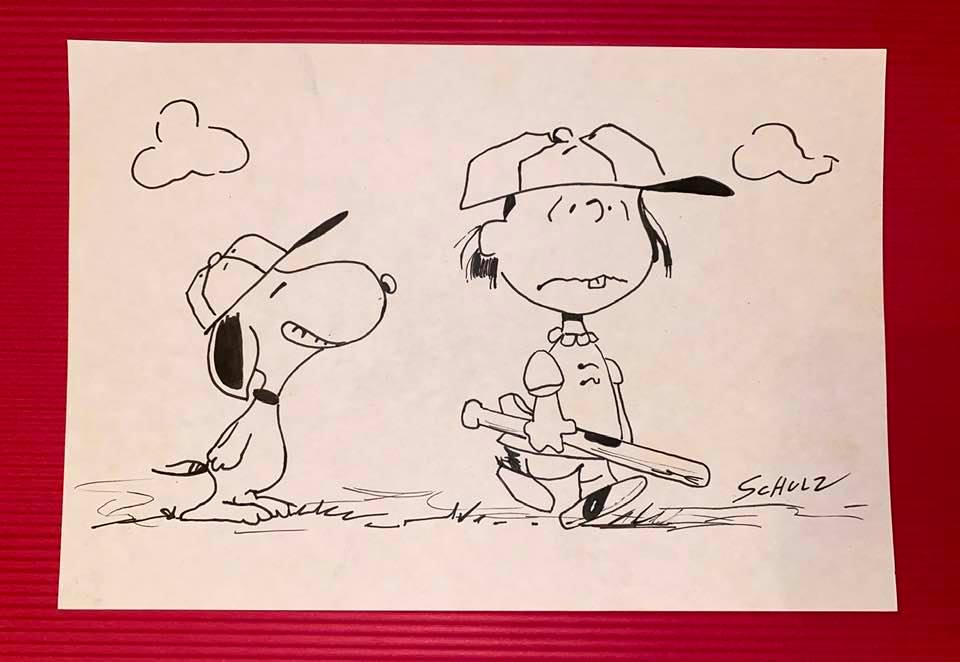 CHARLES SCHULZ INK (IN THE STYLE OF): In The Style of Charles Schulz Drawing on Paper 10 1/2 x 7 1/2 in. Charles Schulz November 26, 1922 ? February 12, 2000) was an American cartoonist and creator of the comic strip Peanuts (which featur