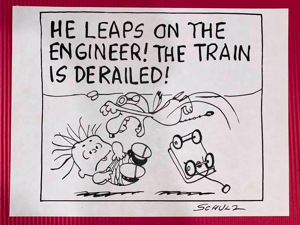 CHARLES SCHULZ INK (IN THE STYLE OF): In The Style of Charles Schulz Drawing on Paper 10 x 7 1/2 in. Charles Schulz November 26, 1922 February 12, 2000) was an American cartoonist and creator of the comic strip Peanuts (which featured the