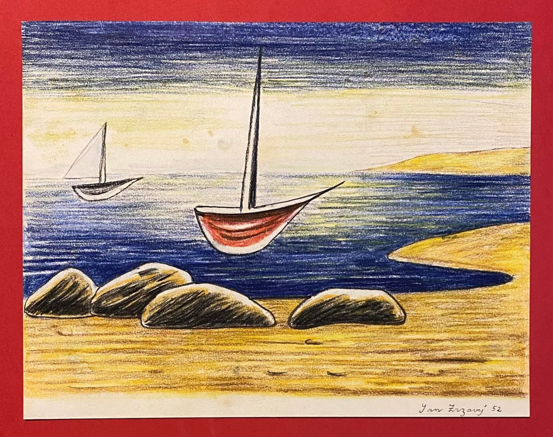 Jan Zrzavy Drawing, In the style of: In the style of Jan Zrzavy Drawing on paper 9 3/4 x 7 3/4 in. This item will sell as "in the style of".............................In the style of” works are works by an unknown creator whose st
