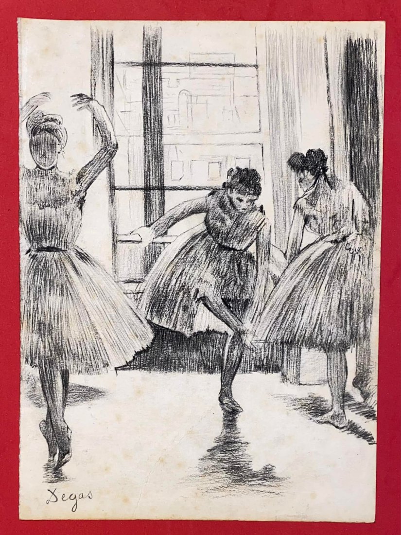 EDGAR DEGAS DRAWING, SIGNED- IN THE STYLE OF: Edgar Degas was a French artist and sculptor. He is famous for his incredible works of art, paintings, prints, and drawings. ... Edgar was one of the founding members of the Impressionist movement, bu