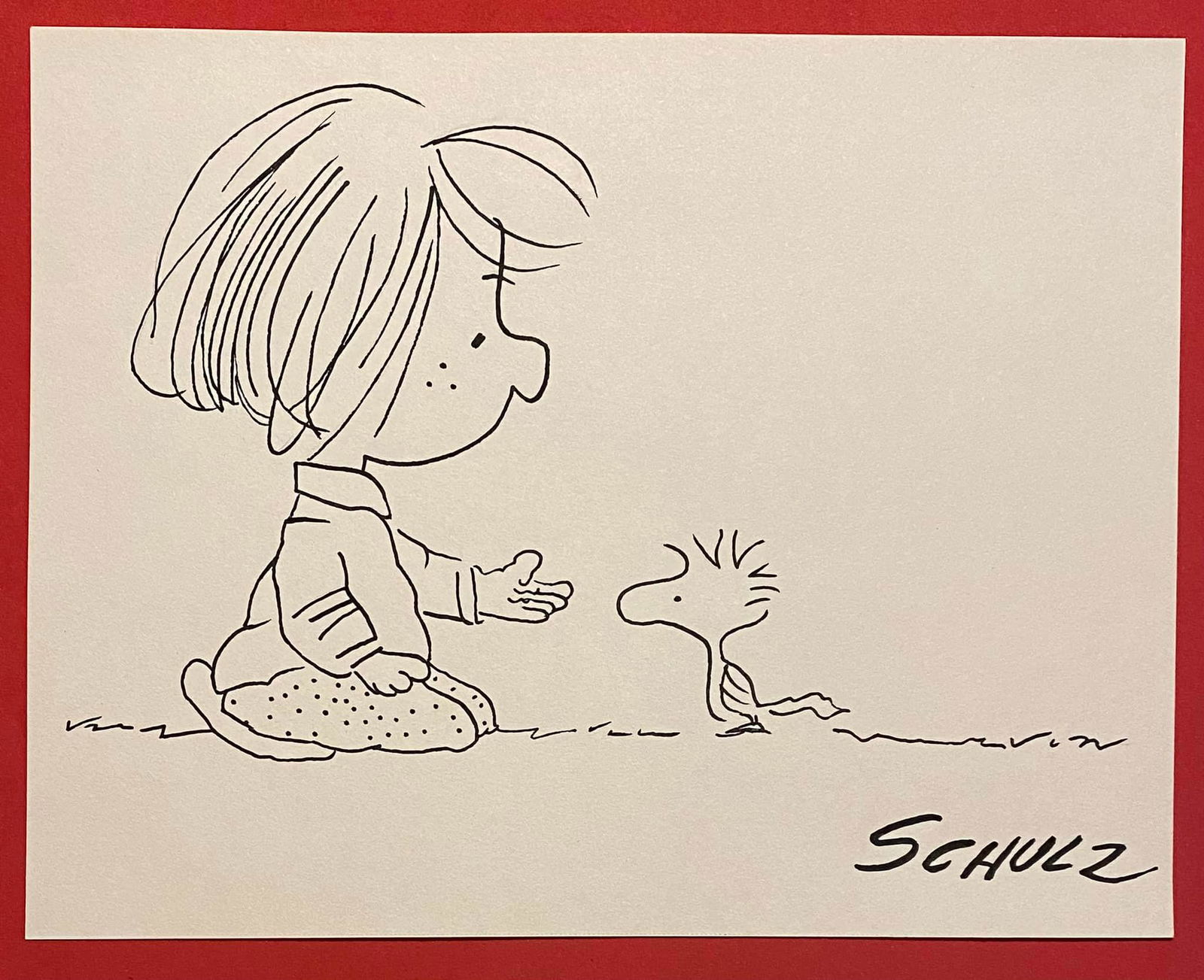CHARLES SCHULZ INK (IN THE STYLE OF): In The Style of Charles Schulz Drawing on Paper 10 1/2 x 8 1/4 in. Charles Schulz November 26, 1922 February 12, 2000) was an American cartoonist and creator of the comic strip Peanuts (which featured