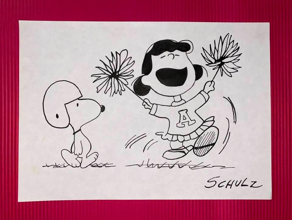 CHARLES SCHULZ INK (IN THE STYLE OF): In The Style of Charles Schulz Drawing on Paper 10 1/2 x 7 1/2 in. Charles Schulz November 26, 1922 February 12, 2000) was an American cartoonist and creator of the comic strip Peanuts (which featured